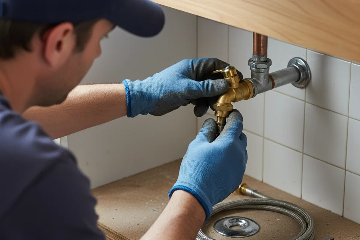 Shutoff valve and fitting work during Faucet and Fixture Repair in Sand Springs